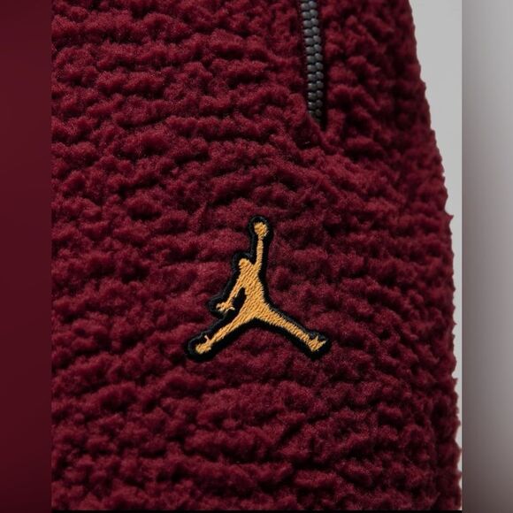 Nike Air Jordan Joggers Red Winter Sherpa Pants Taper - Picture 4 of 12